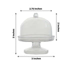 12-Pack Fillable Mini Pedestal Candy Container Clear - Stylish Candy Treat Favor Containers with Dome Lid 3"