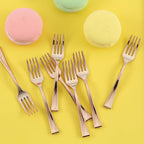24-Pack Plastic Mini Dessert Forks Rose Gold 4"
