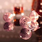 6 Pack 2" Rose Gold Foam Disco Mirror Ball With Hanging Strings, Holiday Christmas Ornaments