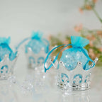 12-Pack Fillable Mini Crown Candy Container Silver - Regal Baby Shower Candy Treat Favor Containers 3"