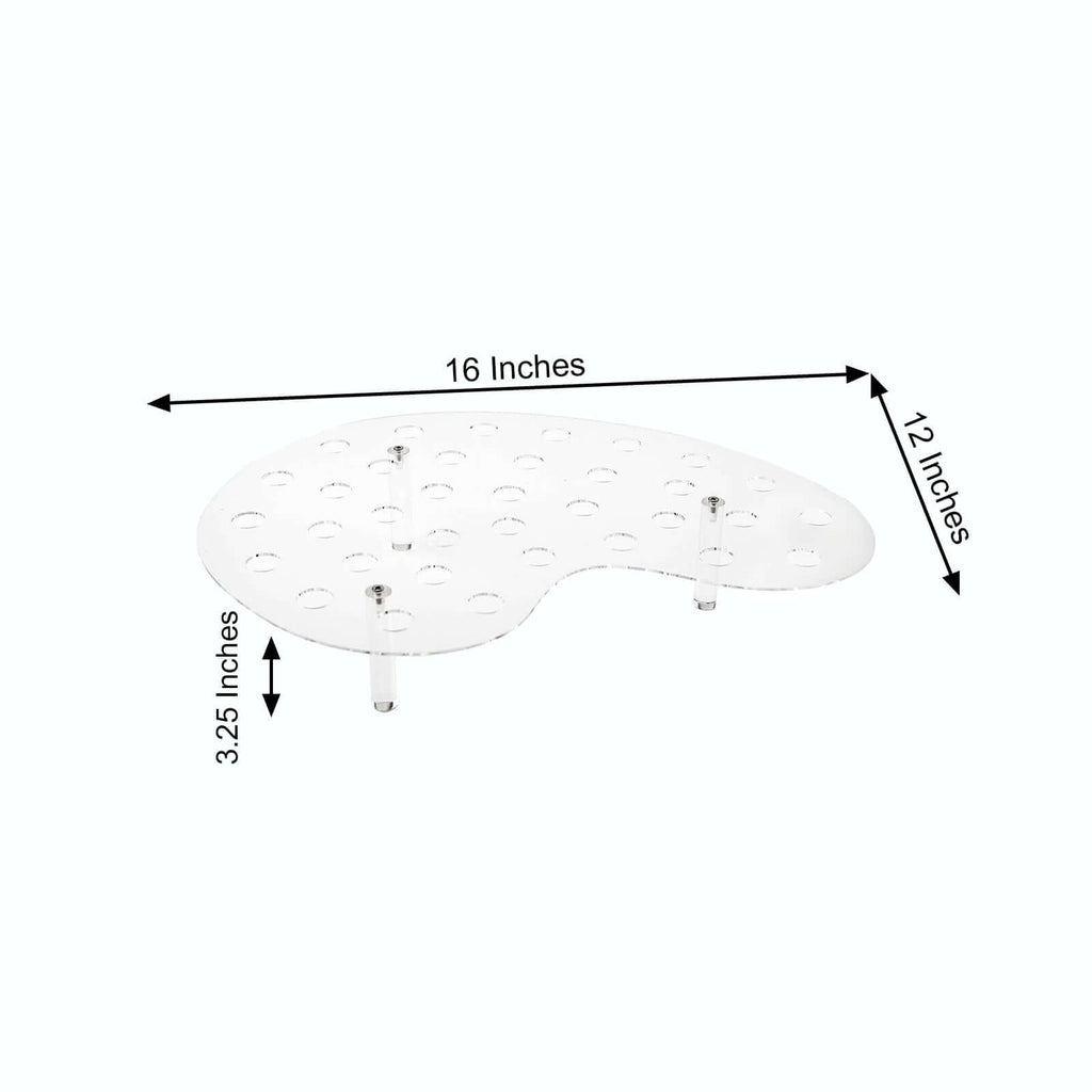 35-Slot Acrylic Ice Cream Cone Display Stand Mini Snow Cone Holder Tray Clear - Durable Party Serving Stand 16"