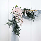 18ft Dusty Blue Sheer Organza Wedding Arch Drapery Fabric, Window Scarf Valance
