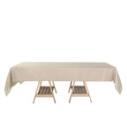 Faux Linen 60"x102" Rectangular Tablecloth Beige - Slubby Textured & Wrinkle Resistant Table Cover