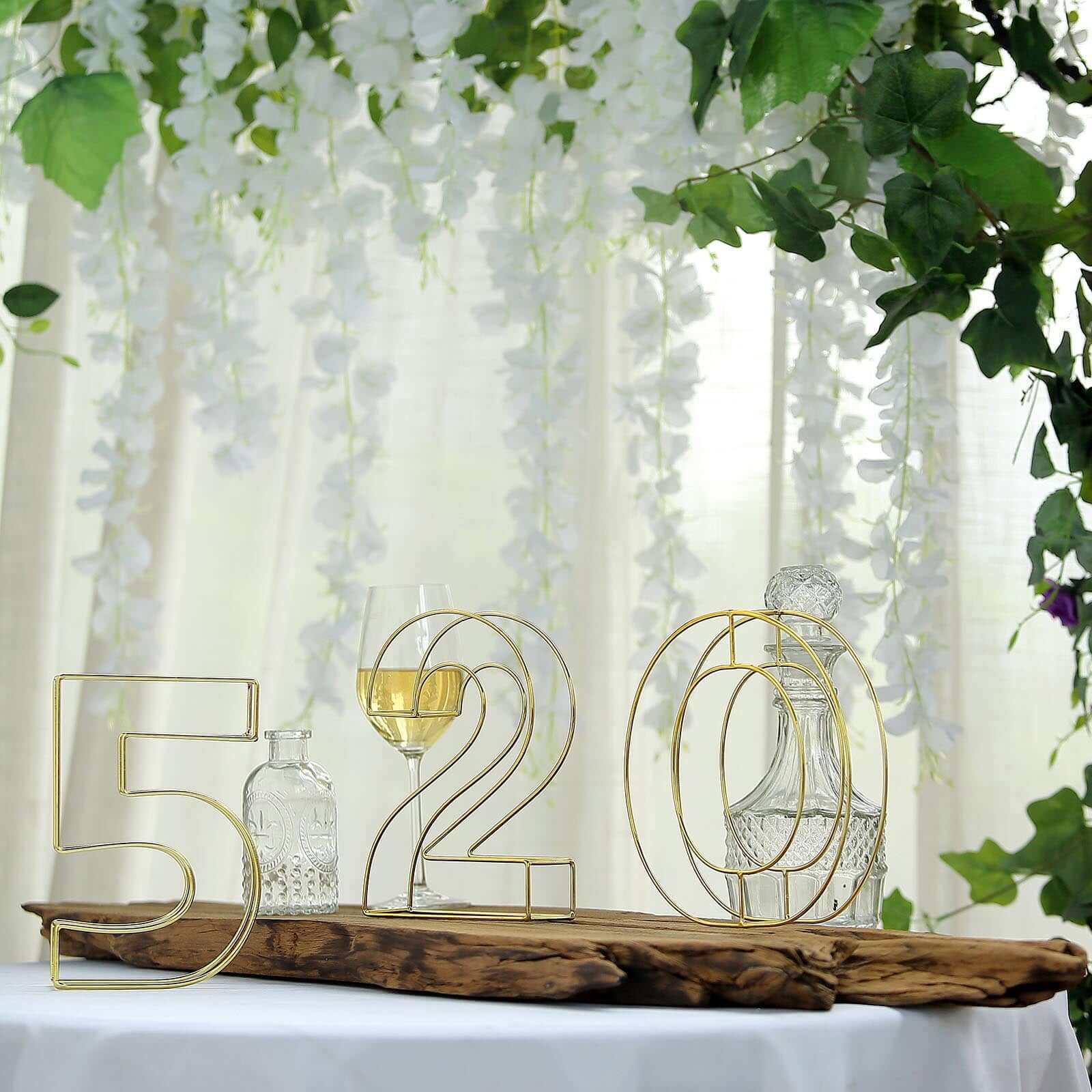 8" Tall Gold Freestanding 3D Decorative Metal Wire Numbers, Wedding Table Numbers -4