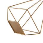 2-Pack Tealight Candle Holders Gold Metal Pyramid Geometric Open Frame - Flower Stand 9"