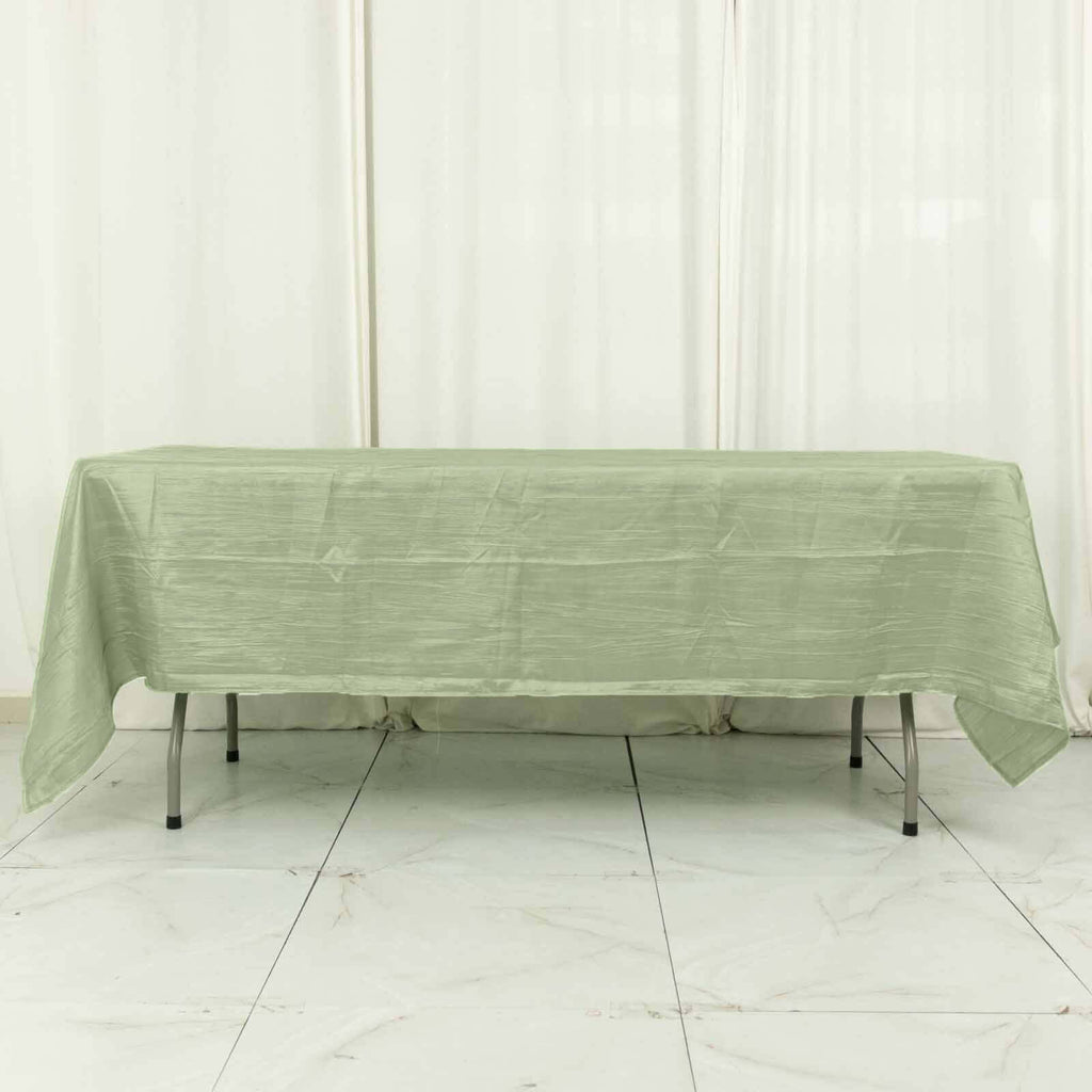 Taffeta 60"x102" Rectangle Tablecloth Sage Green - Accordion Crinkle Table Cover