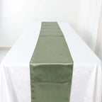 Satin 12"x108" Table Runner Dusty Sage Green - Stylish Table Linen