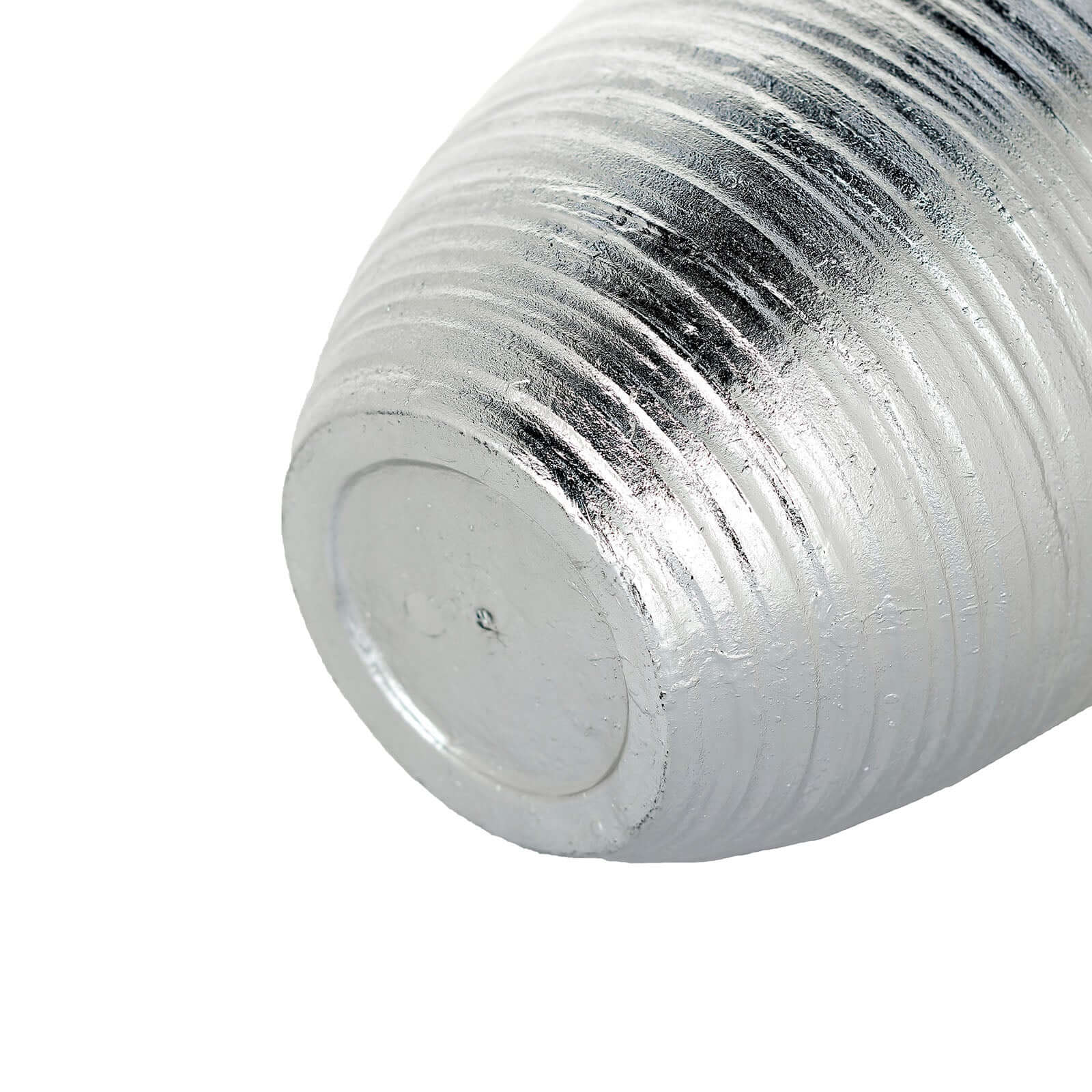 12" Metallic Silver Textured Finish Large Indoor Flower Plant Pot, Decorative Indoor Outdoor Planter