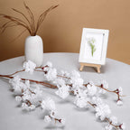 2 Branches 42" Tall White Artificial Silk Carnation Flower Stems