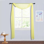 18ft Yellow Sheer Organza Wedding Arch Drapery Fabric, Window Scarf Valance