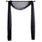 18ft Black Sheer Organza Wedding Arch Drapery Fabric, Window Scarf Valance