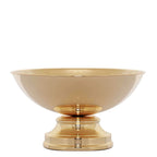Metal Pedestal Flower Pot Round Design Gold - Floating Candle Bowl and Display Dish 12"