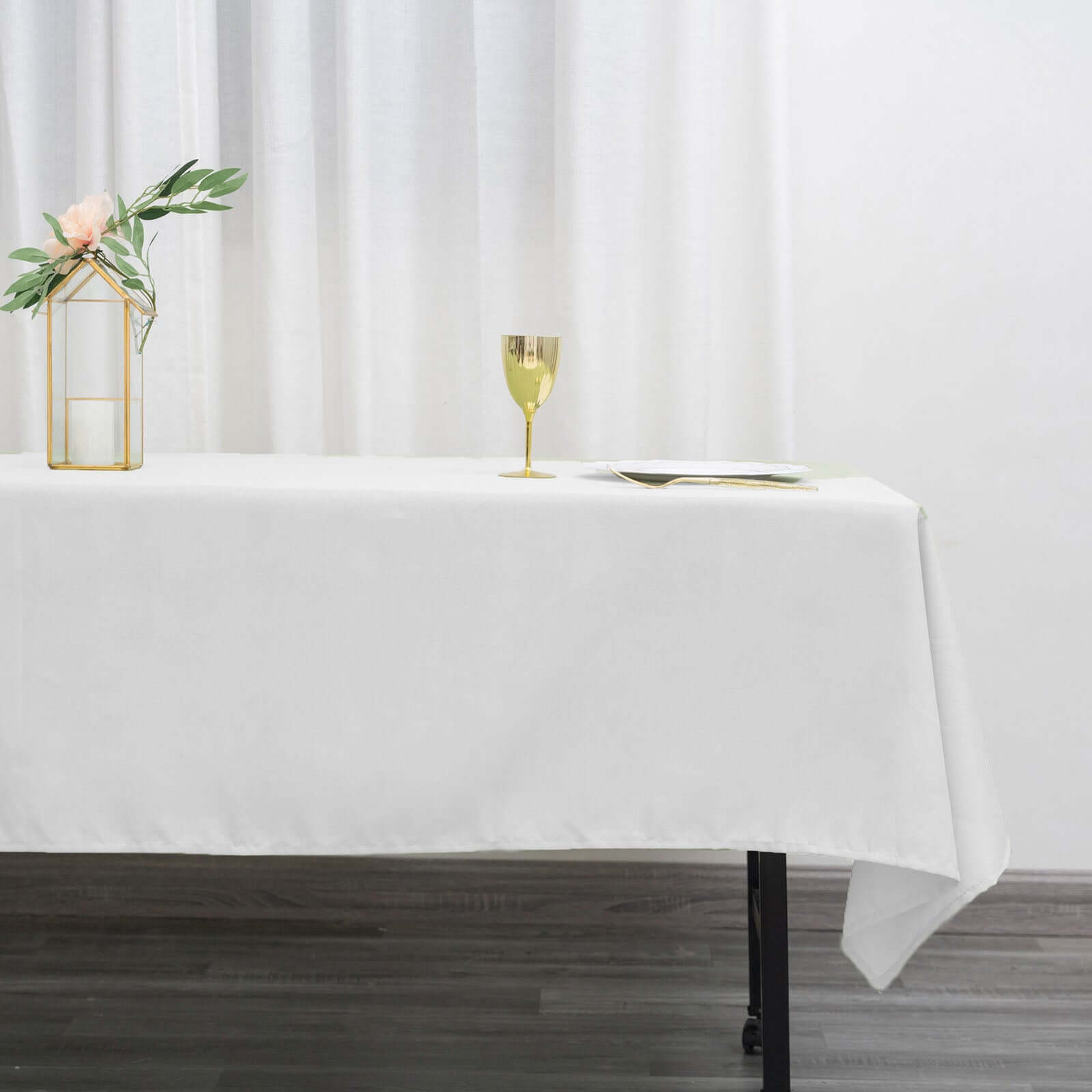 Polyester 60"x102" Rectangle Tablecloth White - Durable and Stylish Table Cover for Special Events
