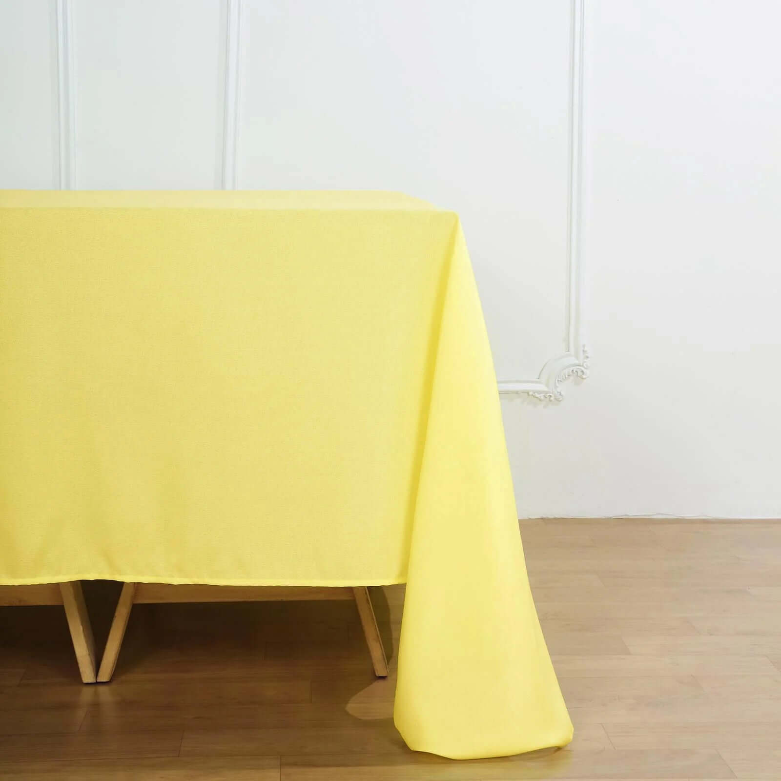 Polyester Square 90"x90" Tablecloth Yellow - Wrinkle-Resistant & Durable Table Cover