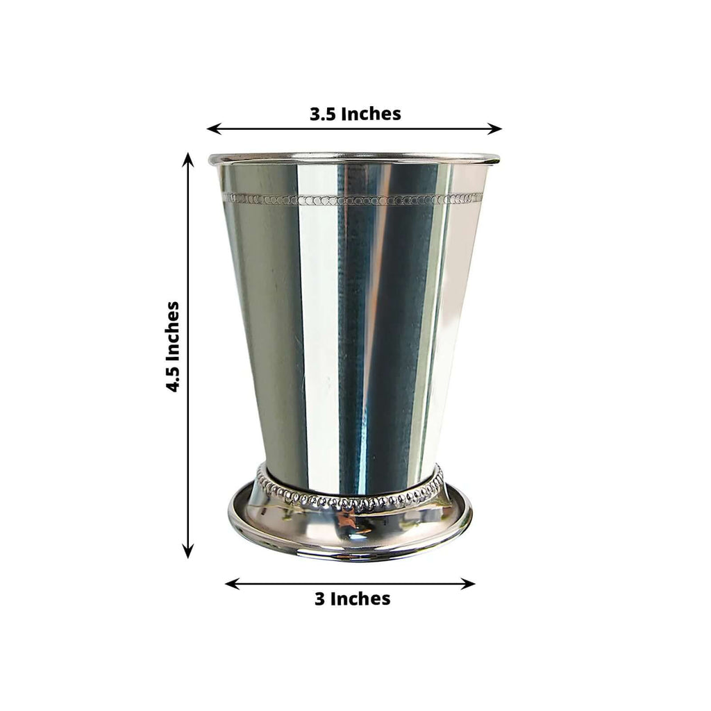 Mint Julep Cup Vase Stainless Steel Silver - Perfect for Flower Arrangements and Event Decor 4.5"