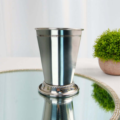 Mint Julep Cup Vase Stainless Steel Silver - Perfect for Flower Arrangements and Event Decor 4.5" - NestOCart