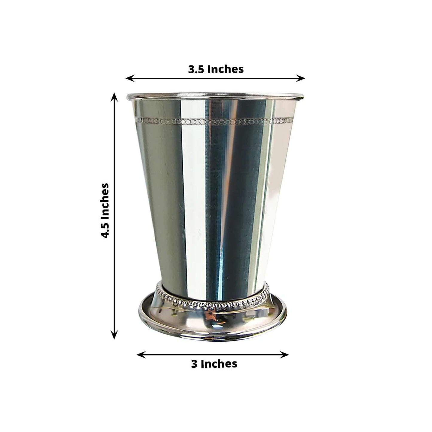 Mint Julep Cup Vase Stainless Steel Silver - Perfect for Flower Arrangements and Event Decor 4.5" - NestOCart