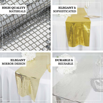 Mirror Foil 12"x108" Table Runner Silver - Shiny Metallic Party Table Decor - NestOCart