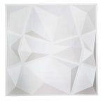 12 Pack 20"x20" Matte White 3D Texture PVC Diamond Design Wall Tiles, Stick On Waterproof Wall Panels