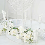 Acrylic Wedding Bouquet Pillar Centerpiece Crystal Chandelier Design - Large Flower Arrangement Table Stand 32"