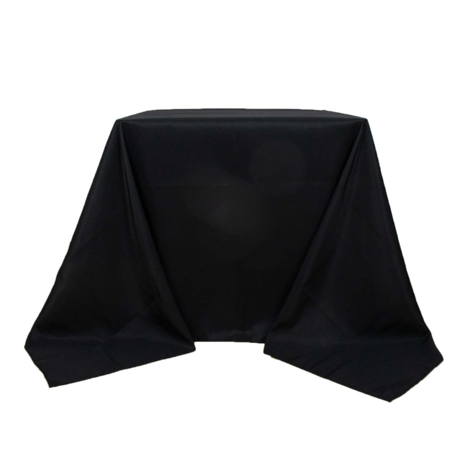 Premium Polyester Square Tablecloth 90"x90" Black 220GSM Wrinkle-Resistant Table Cover