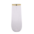 6 Pack Plastic Champagne Glasses in Clear with Gold Rim, Reusable Lightweight Champagne Flutes 9oz