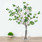 3 Pack 43" Artificial Green Petal Branches Leaf Spray, Faux Leaf Branches