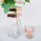 100 Yds 3/4" Rose Gold Metallic Film Tape Adhesive, DIY Floral Wrap Craft Decor Tape - Polyester with Acrylic