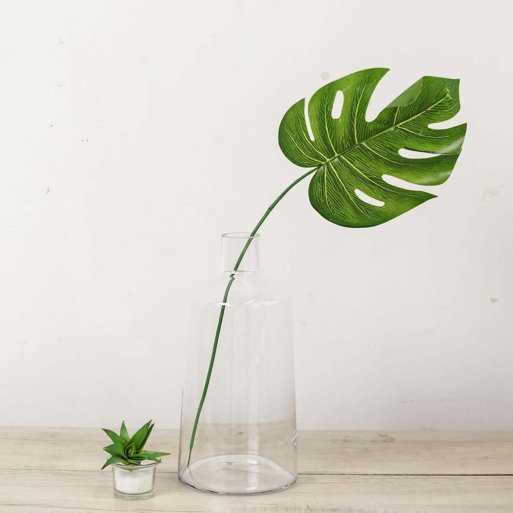 2-Pack Glass Bud Vases Tapered Neck Design Clear - Stylish Floral Table Centerpieces 12"