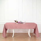 Polyester 60"x102" Rectangle Tablecloth Dusty Rose - Durable and Stylish Table Cover