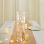12-Pack Glass Cylinder Vases Square Clear - Durable Heavy Duty Floral Centerpieces for Weddings 14"