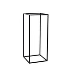 2-Pack Wedding Flower Stand Black Metal Geometric Column Frame Rectangular - Versatile Floral Pedestal for Sophisticated Arrangements 24"