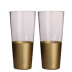 2-Pack Glass Bud Vases Cylinder Design Clear with Gold Accents - Stylish Flower Centerpieces for Events 12"