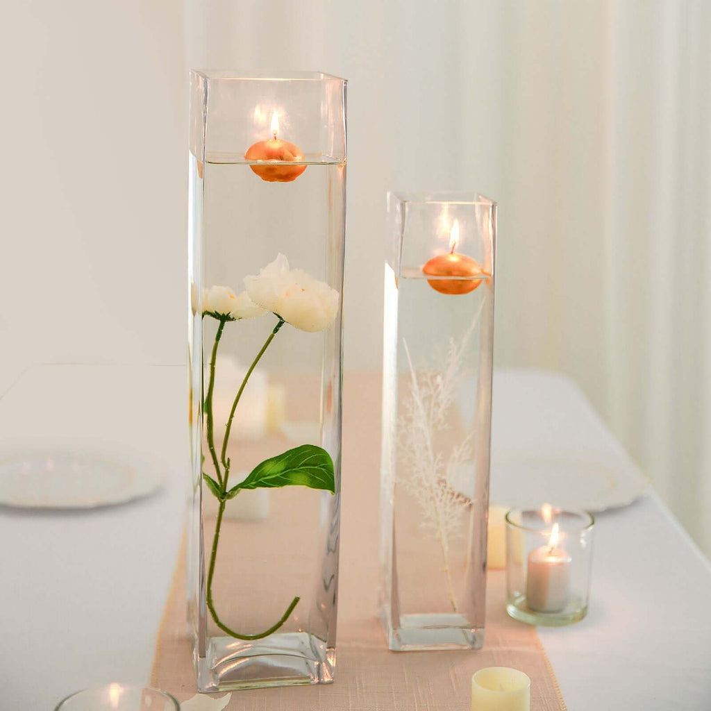 6-Pack Glass Cylinder Vases Square Clear - Durable Heavy Duty Floral Centerpieces for Weddings 18"