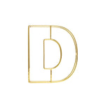 8" Tall Gold Freestanding 3D Decorative Wire Letter, Wedding Centerpiece - D
