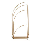 Set of 4 Gold Metal Half Moon Floral Frame Wedding Arbor Stand, Chiara Backdrop Display Arch - 2.5ft,5ft,6ft,7ft