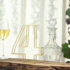 8" Tall Gold Freestanding 3D Decorative Metal Wire Numbers, Wedding Table Numbers -4