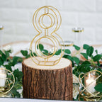8" Tall Gold Freestanding 3D Decorative Metal Wire Numbers, Wedding Table Numbers -8