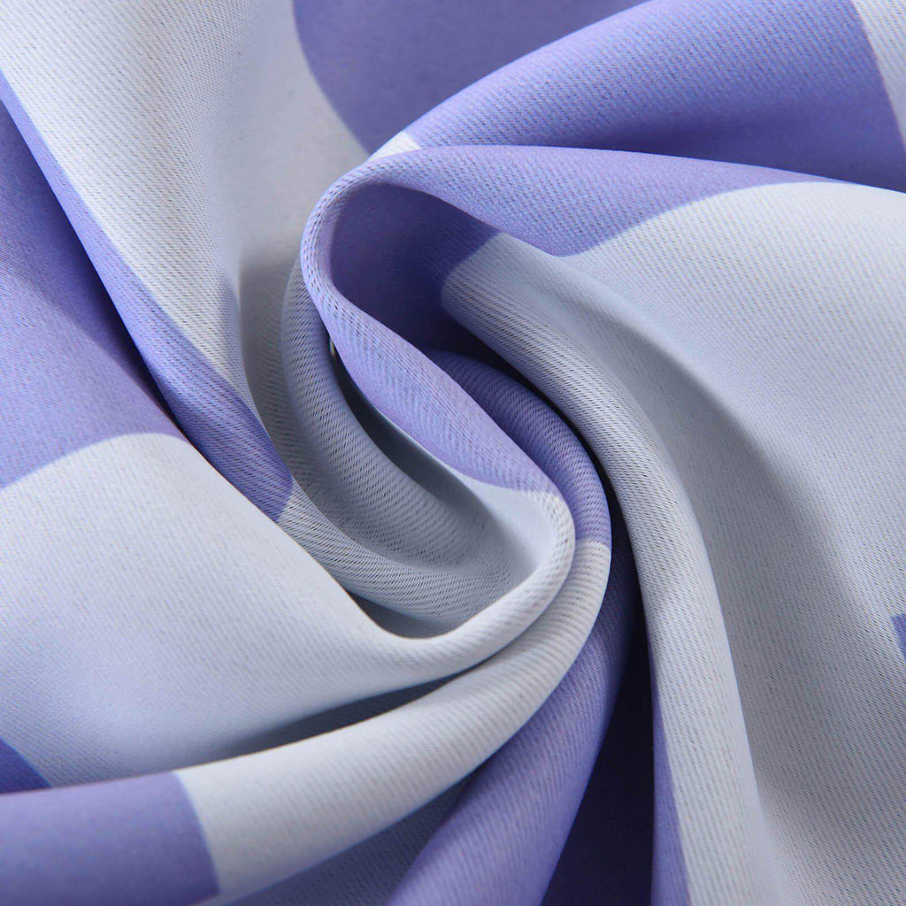 2 Pack White Lavender Lilac Chevron Print Thermal Room Darkening Blackout Window Curtain Panels With Chrome Grommet - 52"x96"