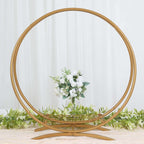 Double Frame Hoop Table Centerpiece Metal Gold - Wedding Cake Display & Flower Stand 24"