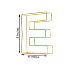 8" Tall Gold Freestanding 3D Decorative Wire Letter, Wedding Centerpiece - E