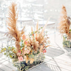 6 Stems Natural Dried Pampas Grass Decor Wheat Tint - Tall Plant Sprays for Boho Chic Vase Displays Backdrops & Event Styling 49"
