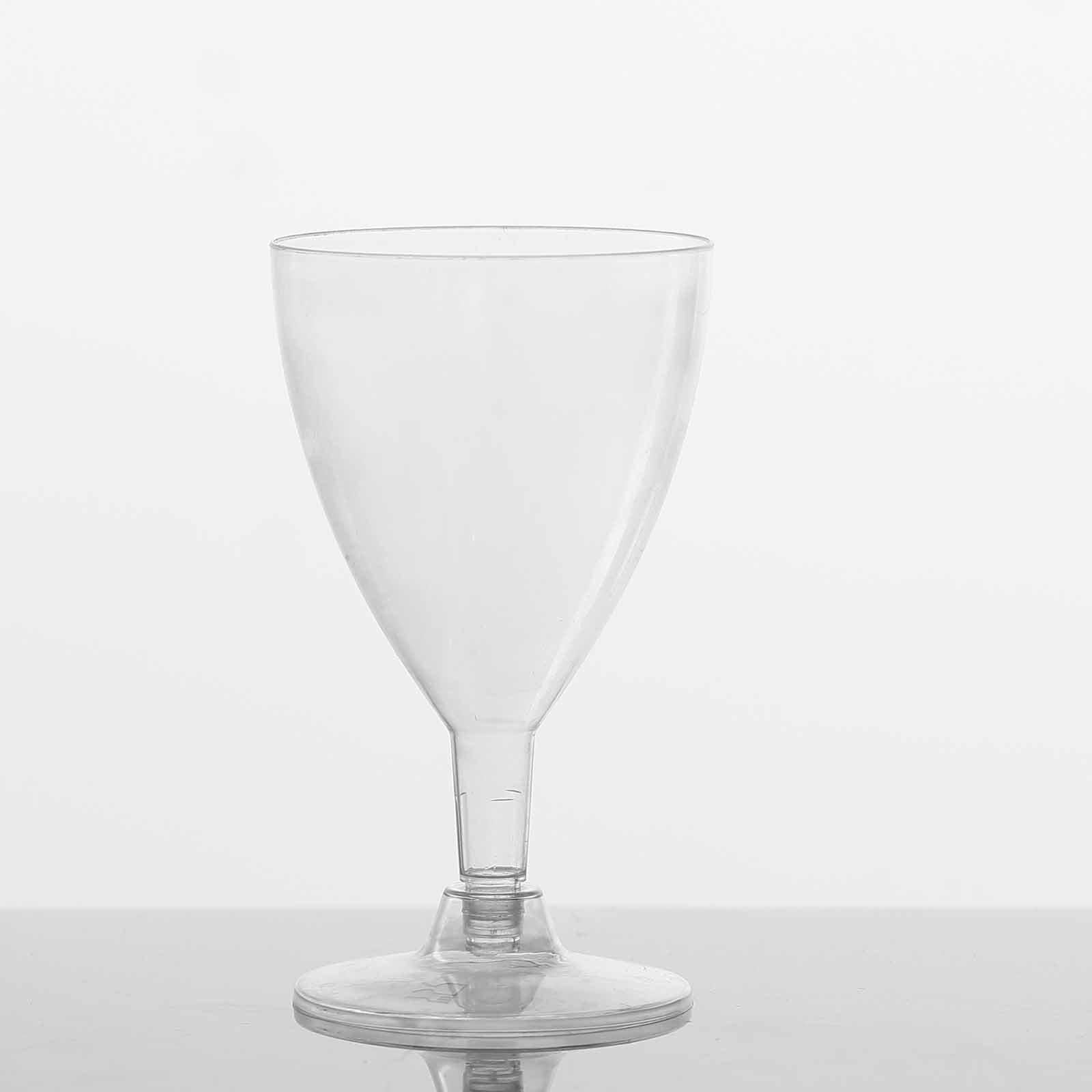 12-Pack Plastic Wine Glasses Clear Short Hollow Stem - Stylish Disposable Cups for Wine 6oz