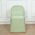 Polyester Slip On Folding Chair Covers Sage Green - Stain-Resistant Reusable Durable Fabric