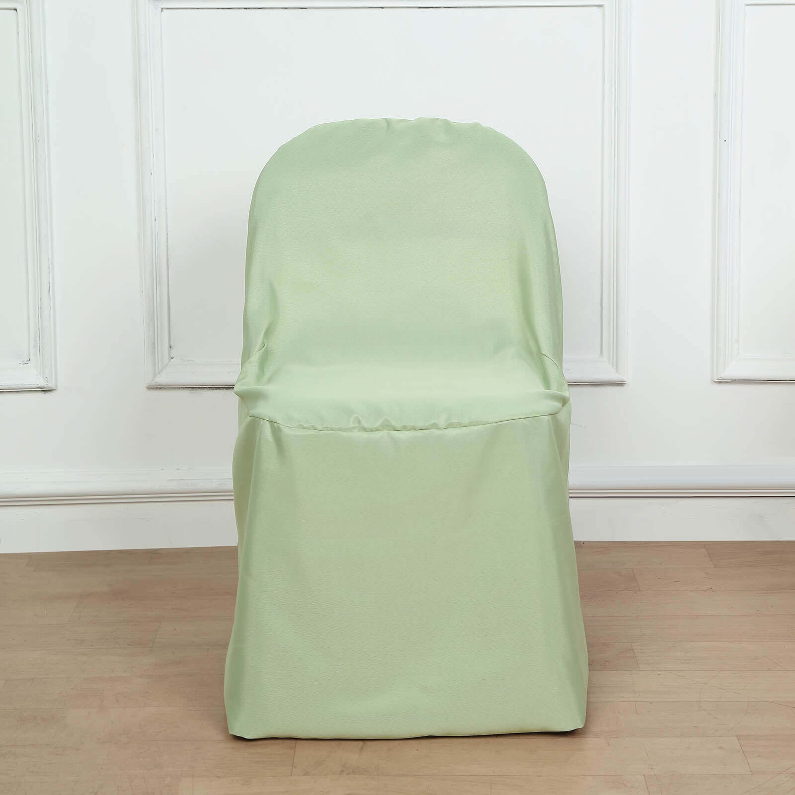 Polyester Slip On Folding Chair Covers Sage Green - Stain-Resistant Reusable Durable Fabric