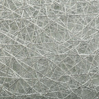 6-Pack Table Placemats Woven Fiber Design Silver Round - Disposable Mats for Dining and Events 15"