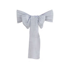 5 Pack Linen Chair Sashes 6"x108" Slubby Textured Silver - Durable Wrinkle-Resistant Decor for Weddings & Gatherings
