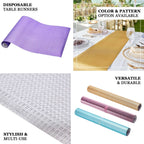 Glitter Paper 9ft Table Runner Roll Rose Gold Disposable Geometric Honeycomb Pattern - Stylish Table Decor