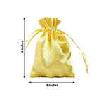 12 Pack 3"x4" Gold Satin Drawstring Pouch Wedding Party Favor Gift Bags