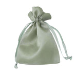 12 Pack 4"x6" Sage Green Satin Drawstring Wedding Party Favor Gift Bags